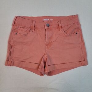 Old Navy Boyfriend Mid-Rise Women's Size 2 Coral Stretch Denim Shorts
